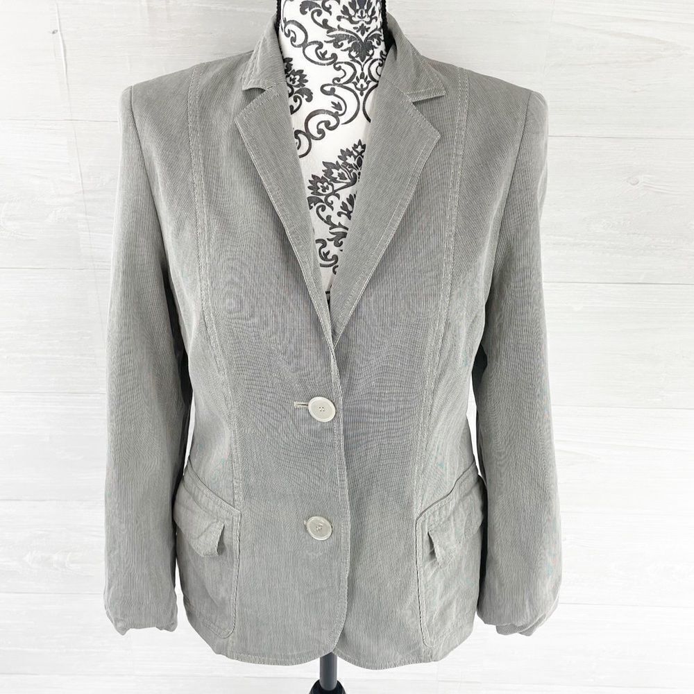 Akris Punto Striped Cotton Blend Jacquard Blazer Jacket